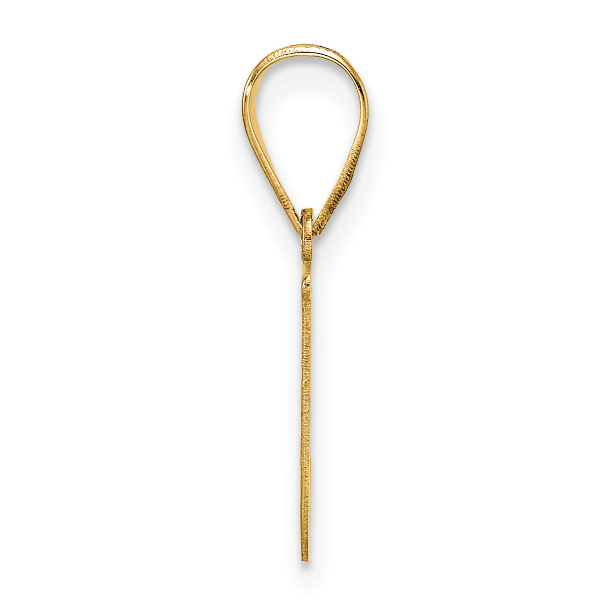 14k Yellow Gold Letter J Pendant Charm, Polished Initial Monogram Jewelry for Women or Unisex Use