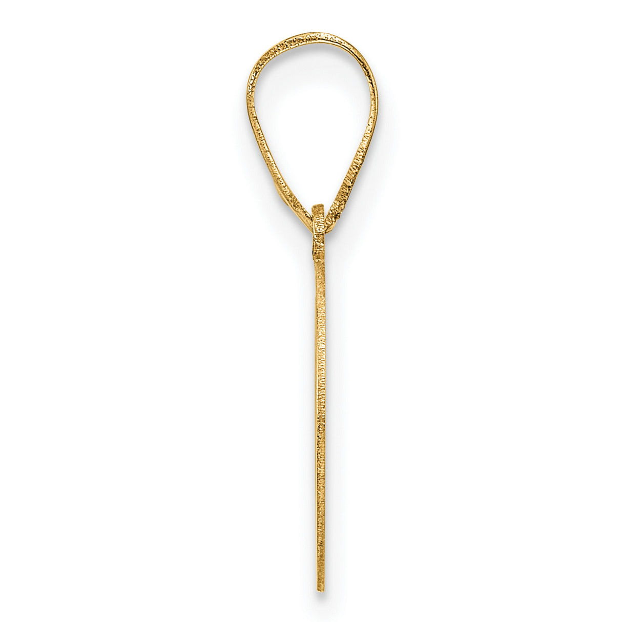 14k Yellow Gold Letter O Pendant Charm, Polished Open Design Alphabet Jewelry for Women