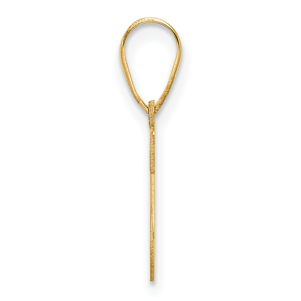 14k Yellow Gold Letter S Pendant Charm, Polished Block Initial for Women or Unisex Wear