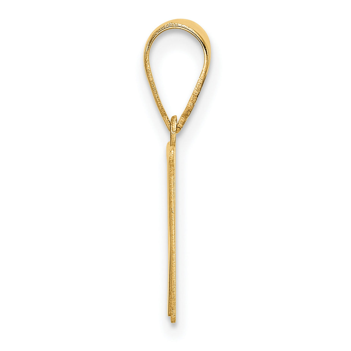 14k Yellow Gold Letter W Pendant Charm, Bold Uppercase Block Initial for Women or Unisex Wear