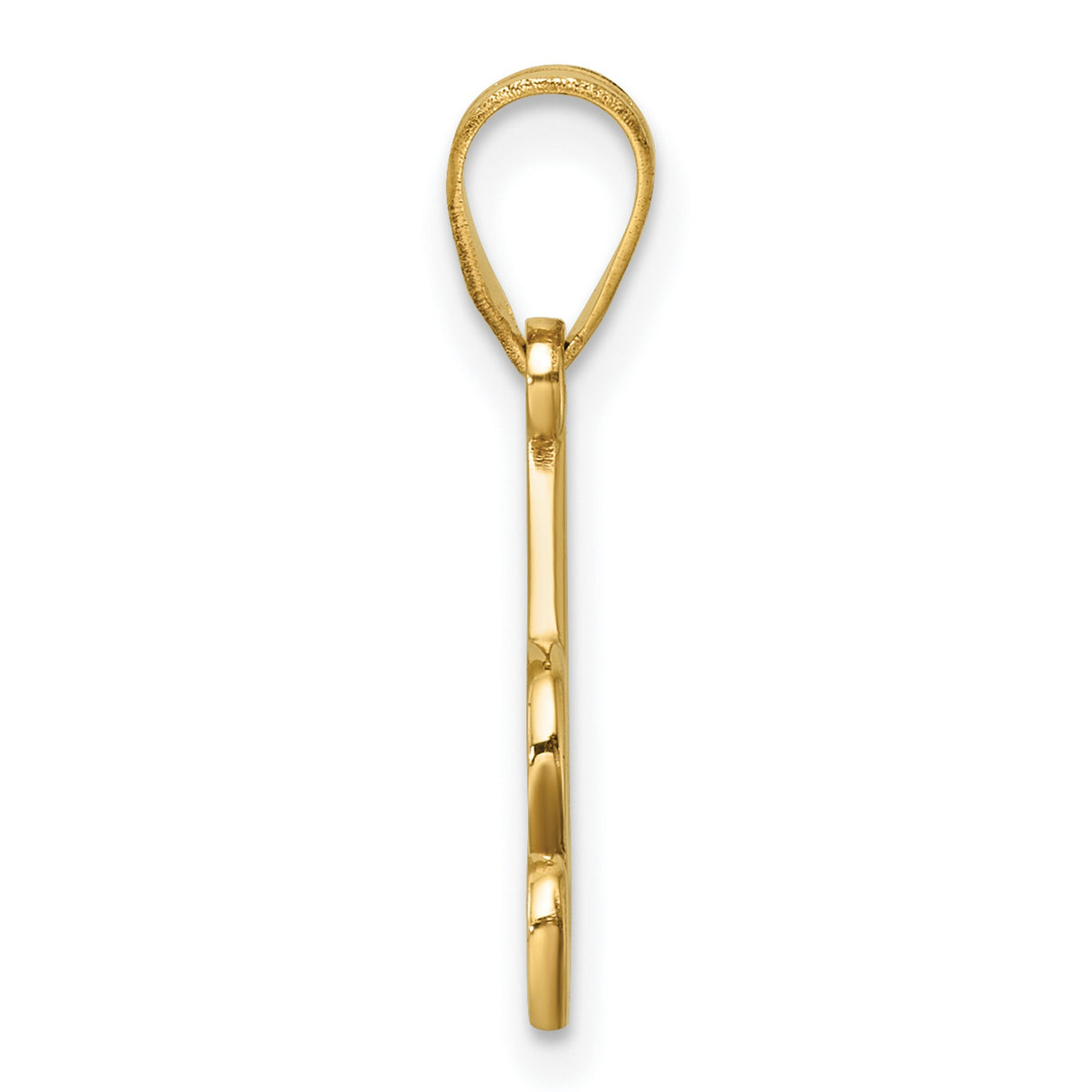 14k Yellow Gold Initial A Pendant, Script Letter Charm for Women or Unisex Wear