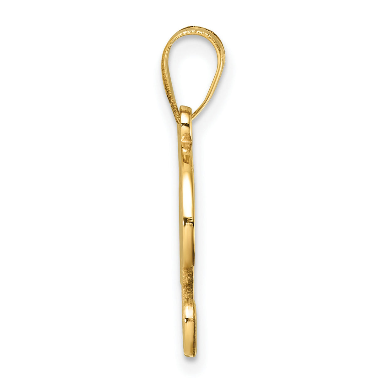 14k Yellow Gold Initial Pendant, Script Letter J Monogram Charm for Women