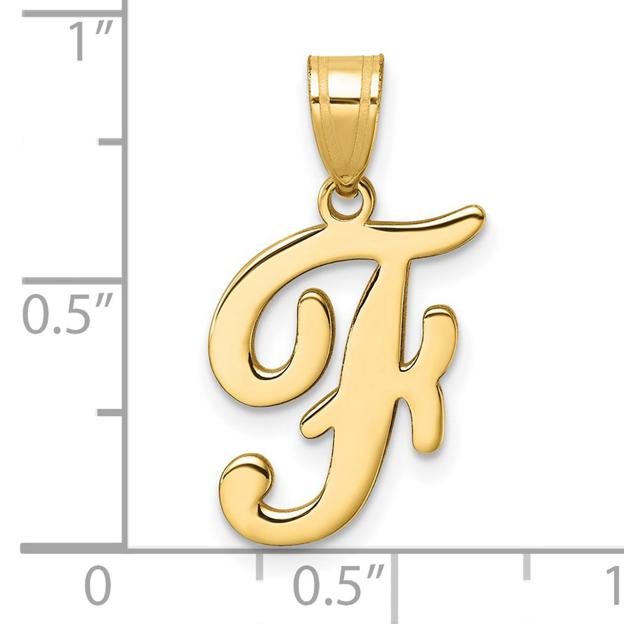 14k Yellow Gold Initial Pendant, Script Letter J Monogram Charm for Women