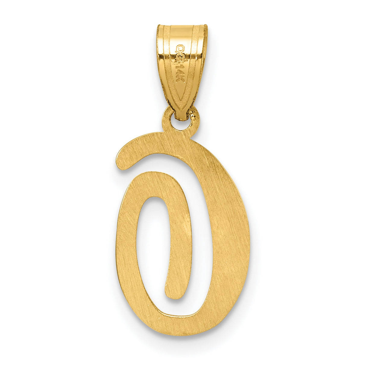 14k Yellow Gold Script Letter G Pendant, Polished Cursive Initial Charm for Women