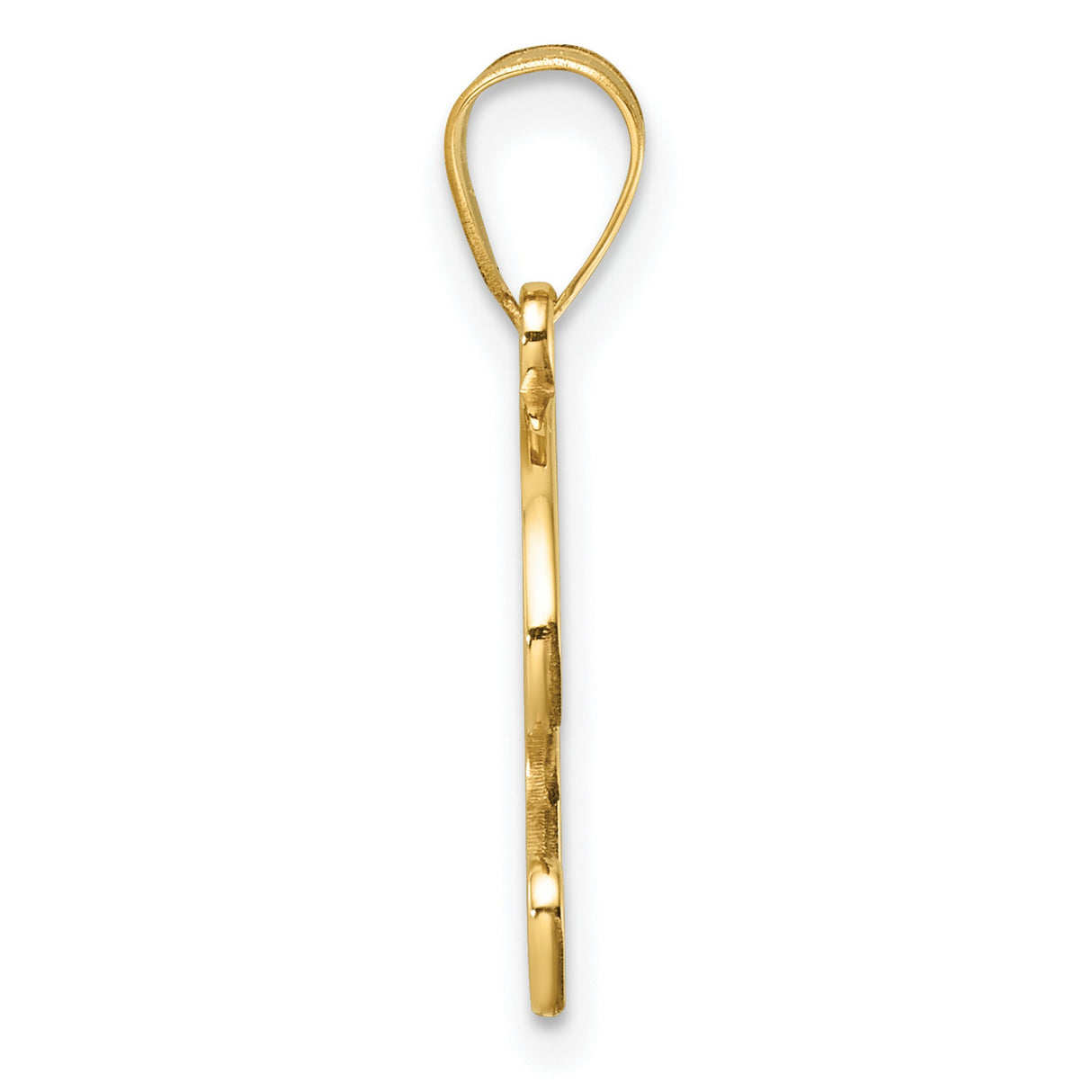 Script Letter P Initial Charm Pendant in Real 14k Yellow Gold