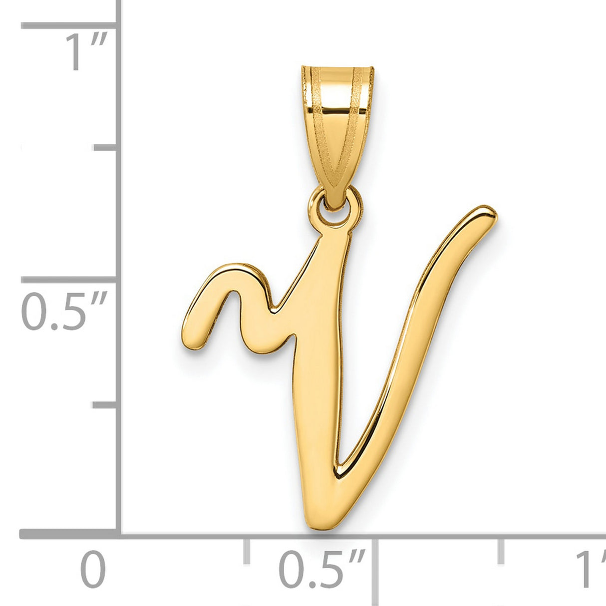 14k Yellow Gold Initial N Pendant, Script Letter Charm, Cursive Monogram Jewelry for Women