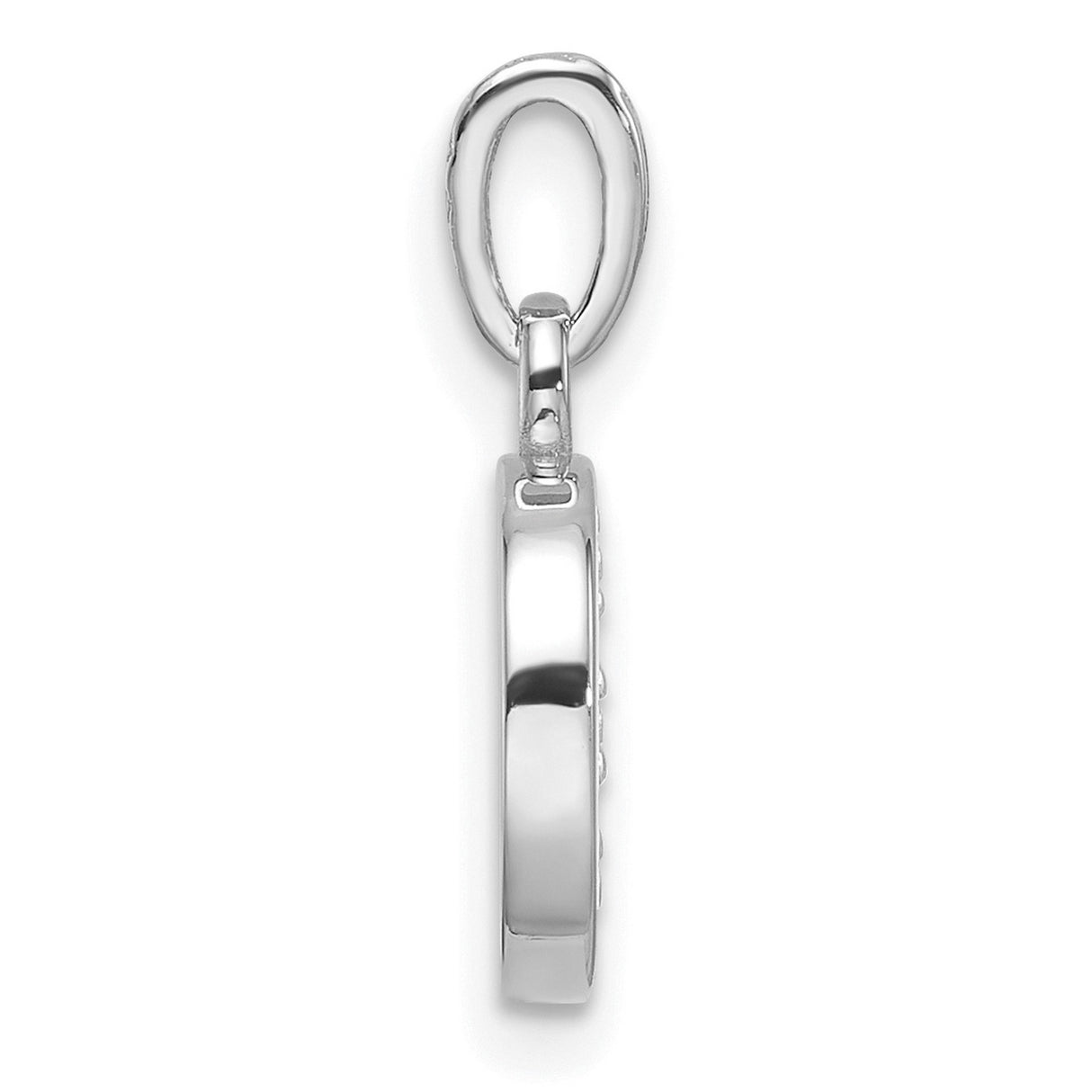14k White Gold Diamond Accent Letter D Pendant Charm, Custom Initial Jewelry for Women