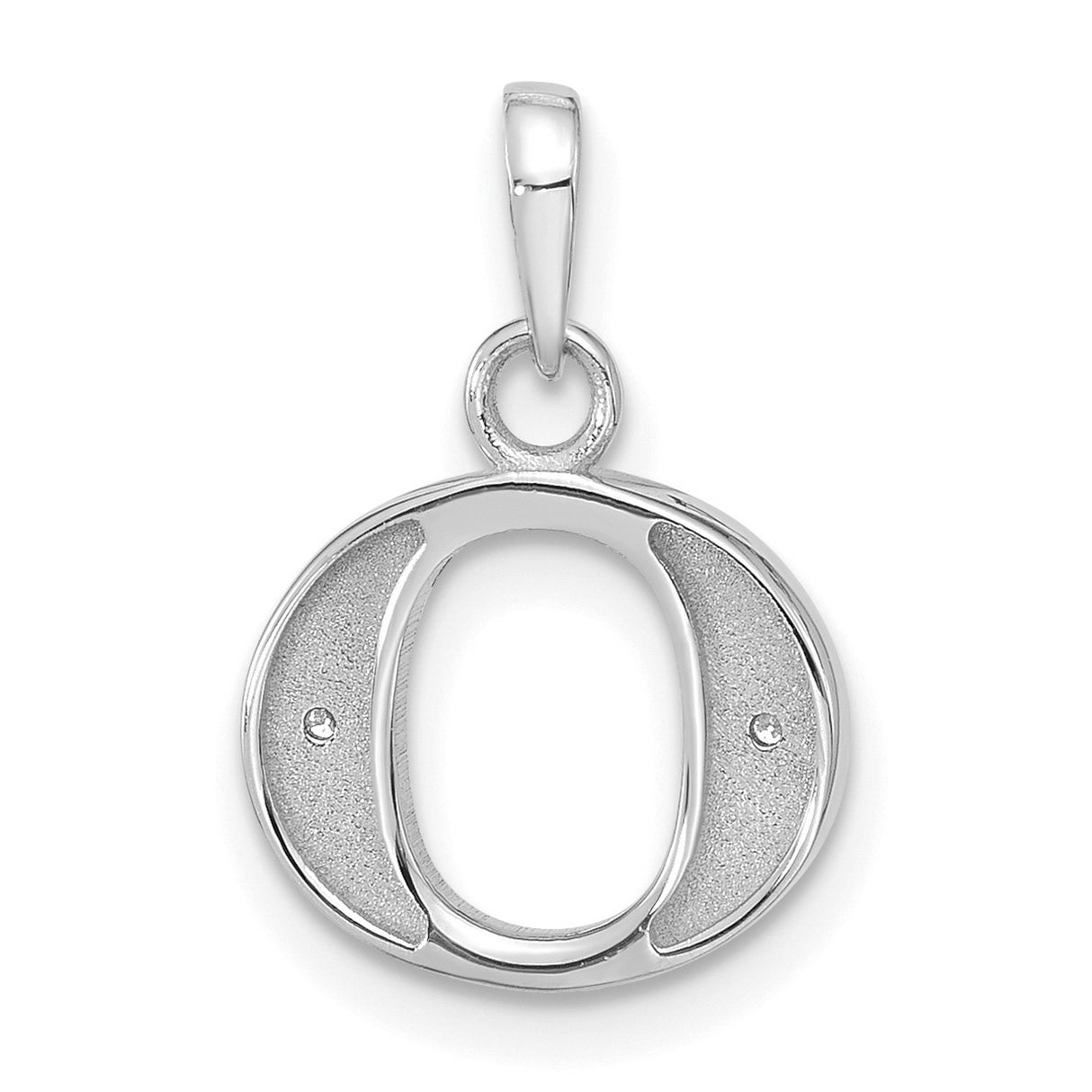 14k White Gold Horseshoe Pendant with Diamond Accents and Floral Details
