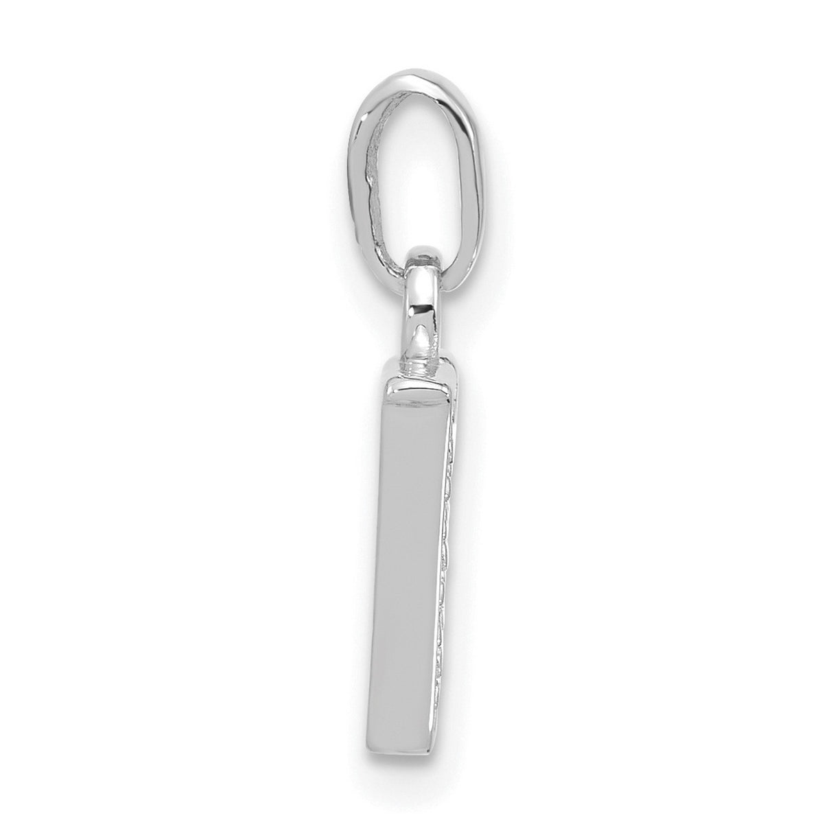 14k White Gold V Initial Pendant with Diamond Accent, Script Letter Charm for Women