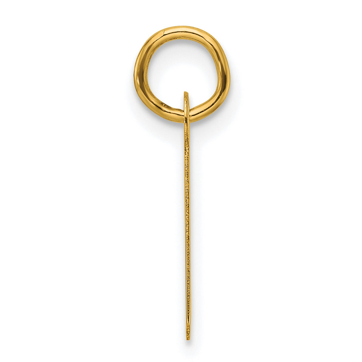 14k Yellow Gold Initial Pendant Charm, Letter A Cutout Monogram Jewelry for Women or Unisex Wear