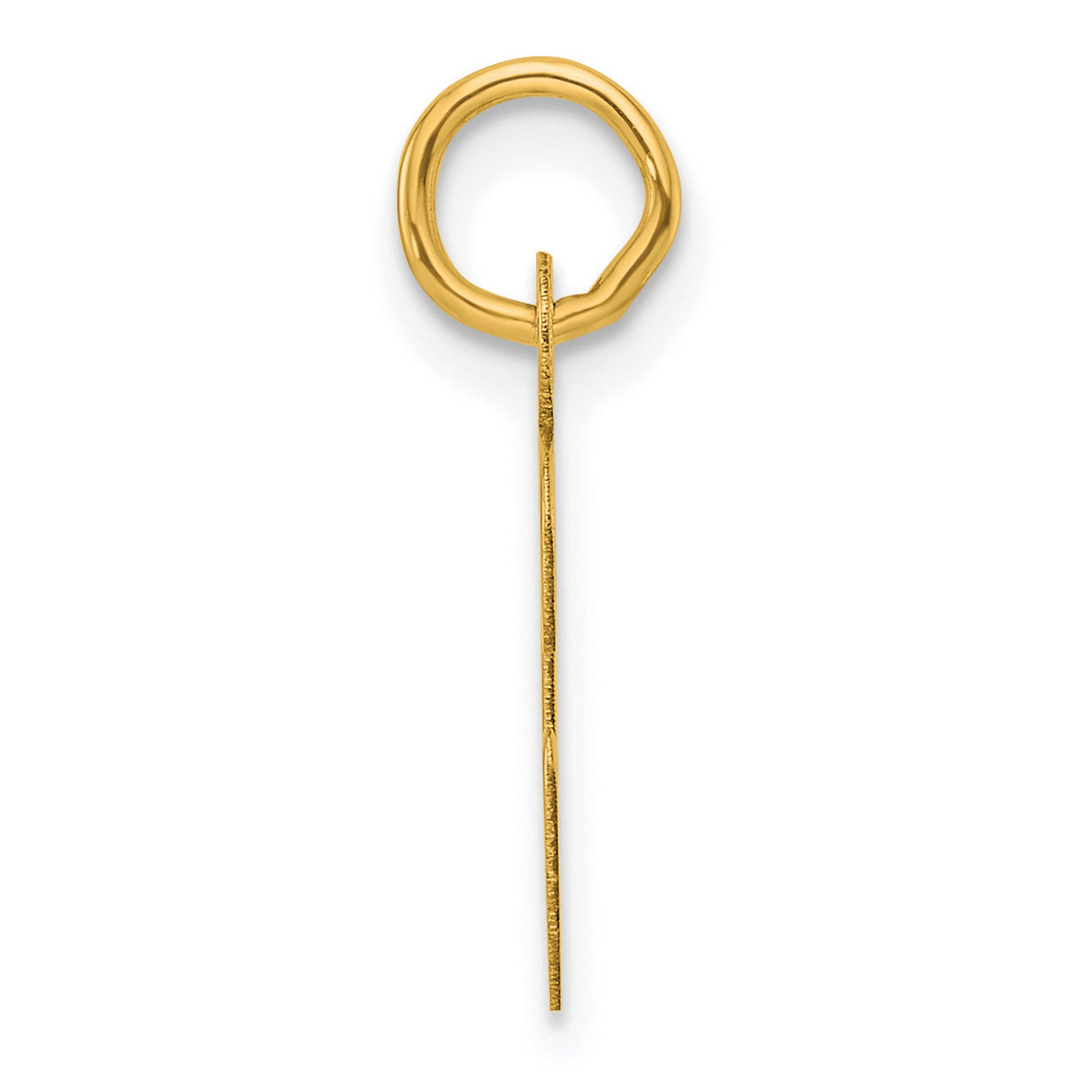 Slanted Block Letter G Initial Charm Pendant in Real 14k Yellow Gold