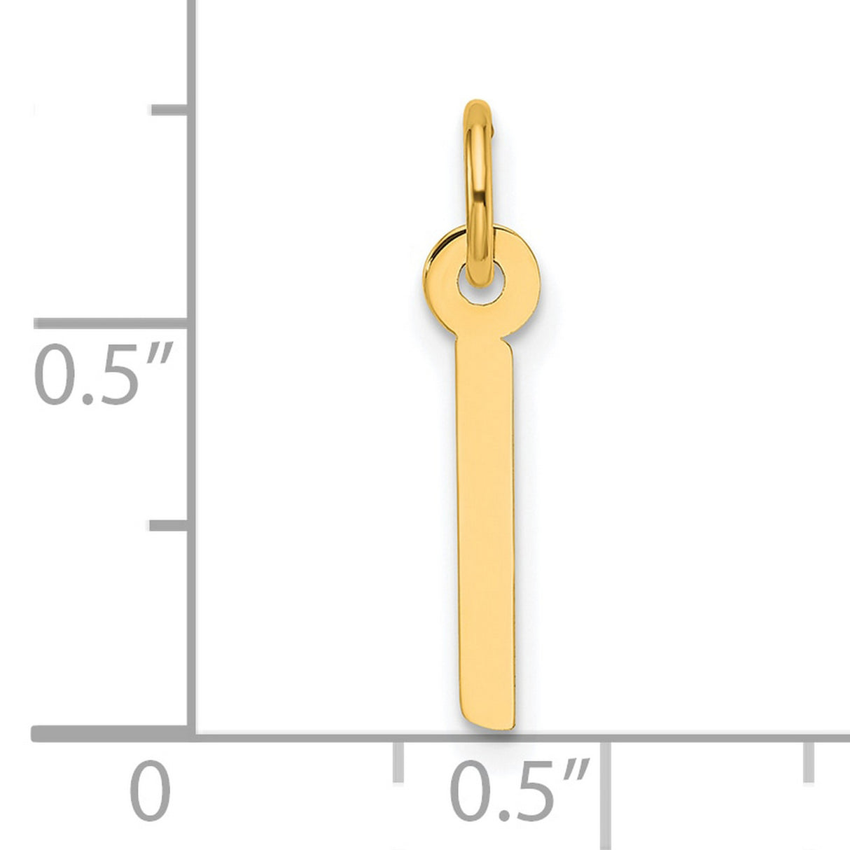 14k Yellow Gold Vertical Bar Pendant, Polished Rectangular Charm, Unisex Minimalist Jewelry