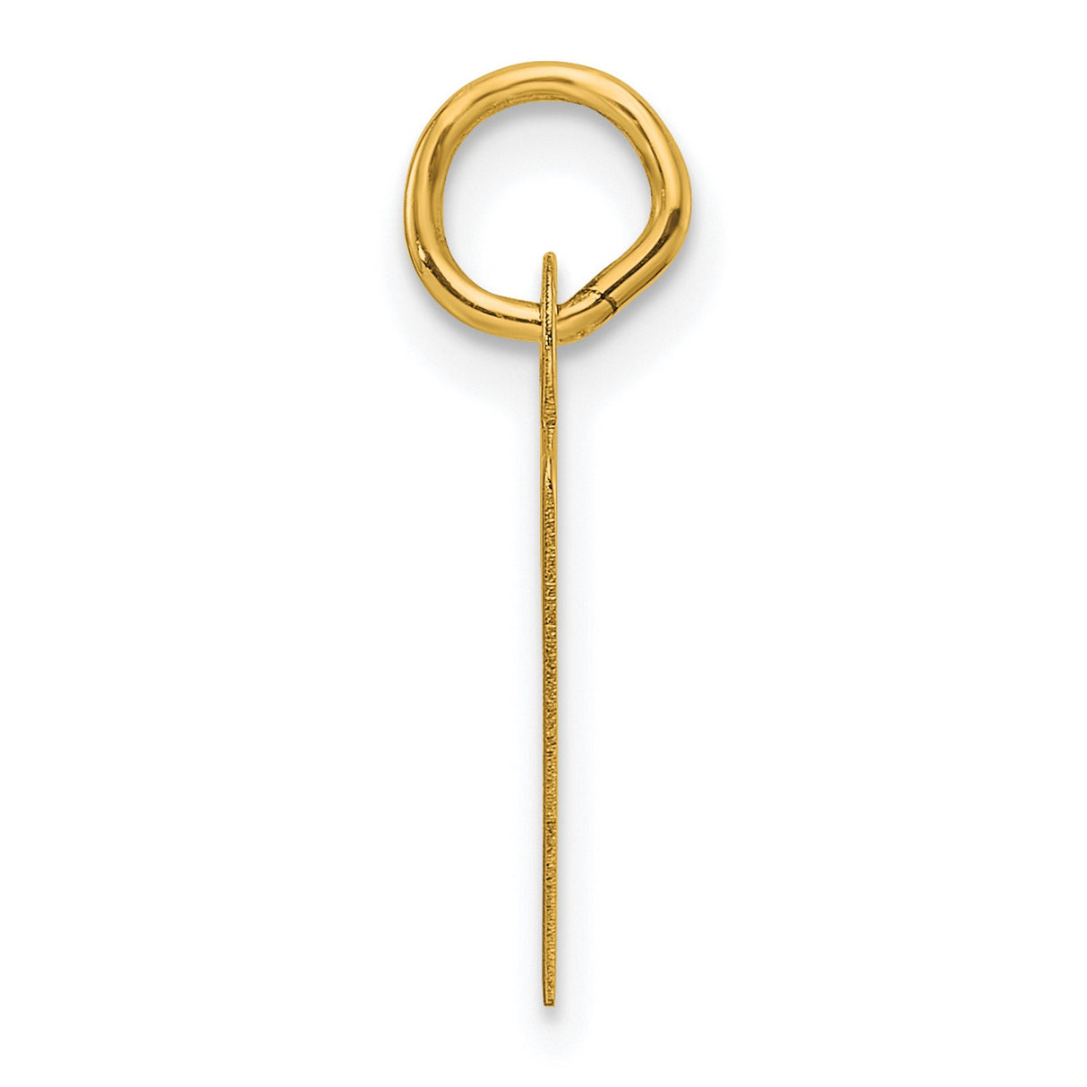 14k Yellow Gold Letter R Pendant Charm, Polished Block Initial, Unisex Jewelry Accessory