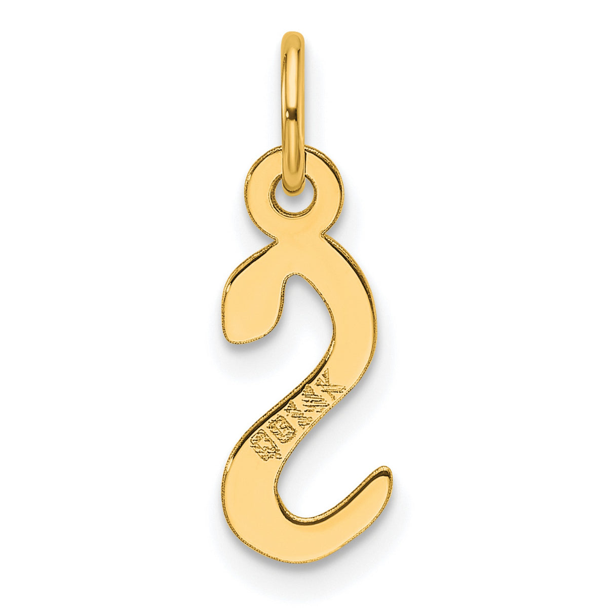 14k Yellow Gold Lowercase S Pendant, Stylized Alphabet Charm for Necklace or Bracelet