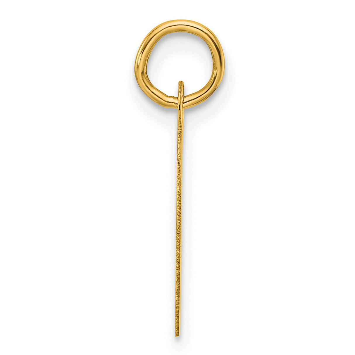 Slanted Block Letter U Initial Charm Pendant in Real 14k Yellow Gold