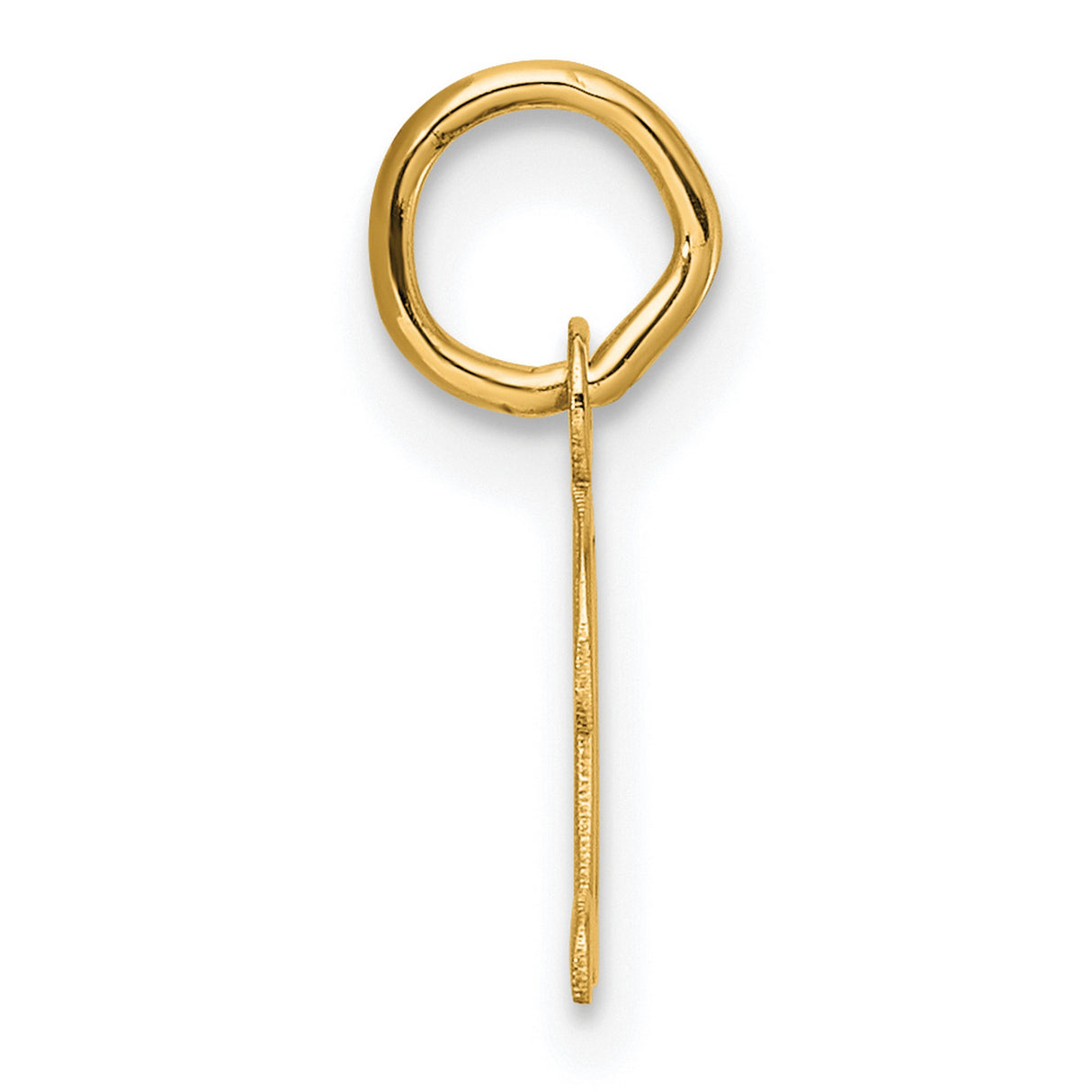 14k Yellow Gold Initial D Pendant, Script Letter Charm with Polished Finish for Women