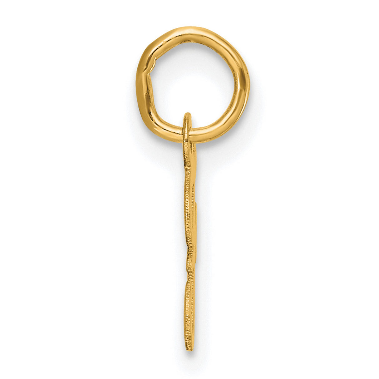 14k Yellow Gold Script Letter F Pendant Charm, Dainty Cursive Initial Jewelry for Women