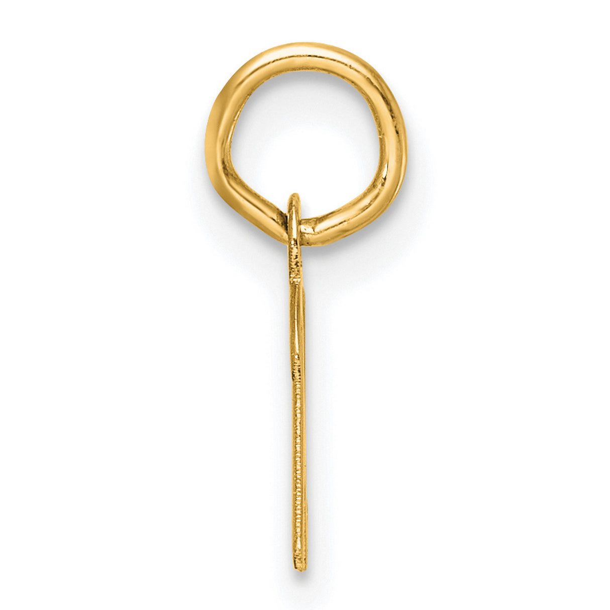 14k Yellow Gold Letter K Script Pendant, Polished Alphabet Charm for Women