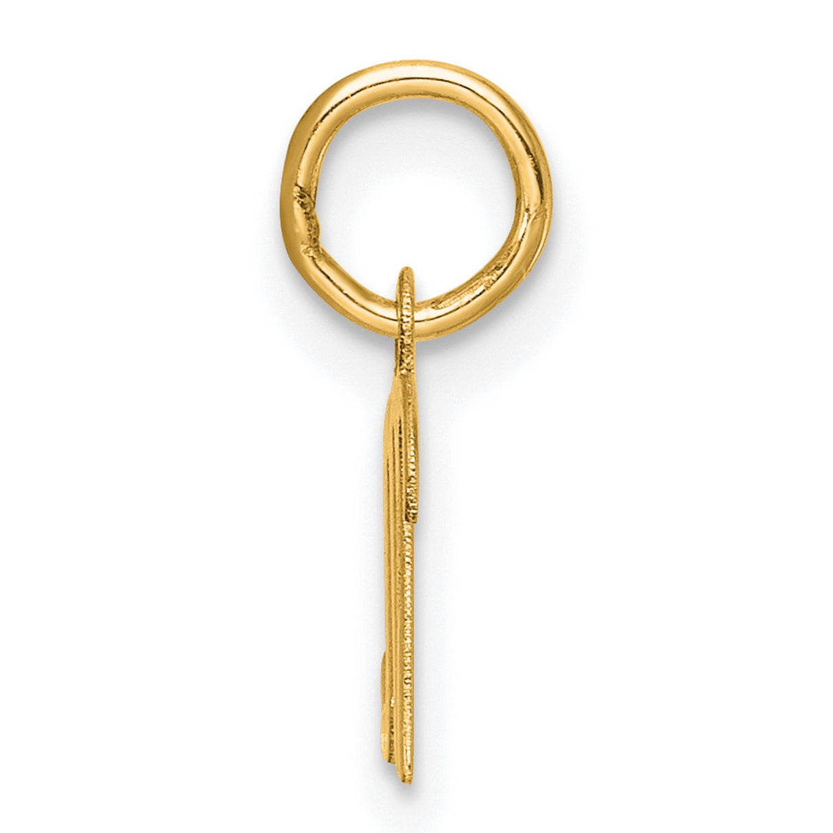 14k Yellow Gold Virgo Zodiac Pendant with Script Design, Polished Astrology Charm