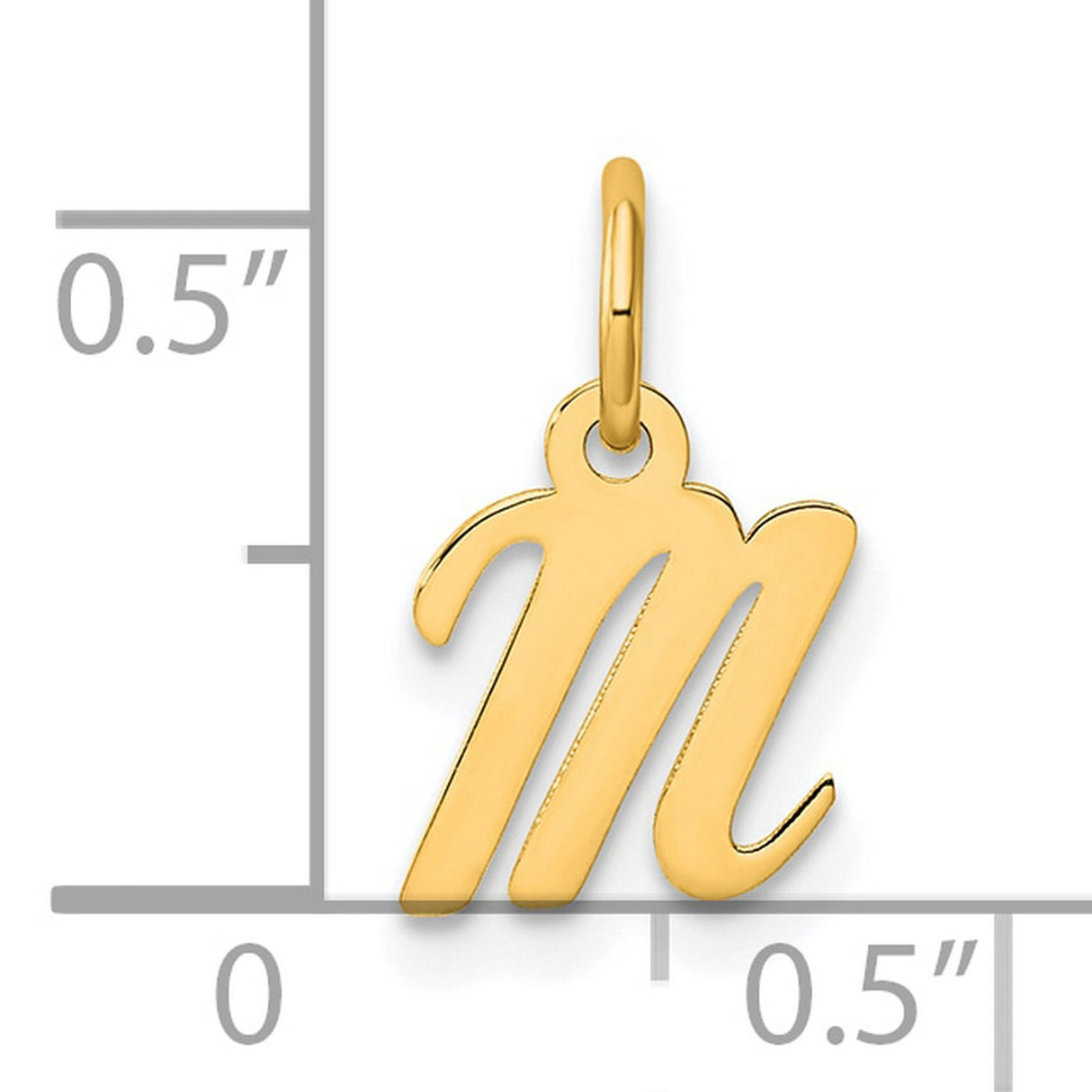 14k Yellow Gold Virgo Zodiac Pendant with Script Design, Polished Astrology Charm