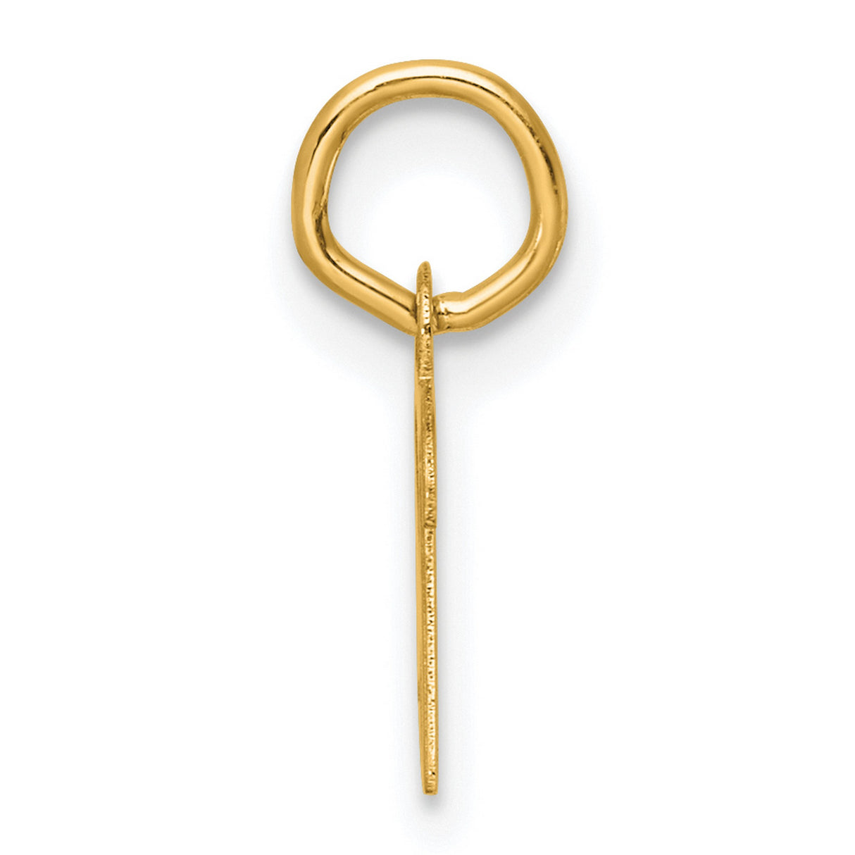 14k Yellow Gold Initial Pendant, Script Letter R Charm, Polished Cursive Design for Women