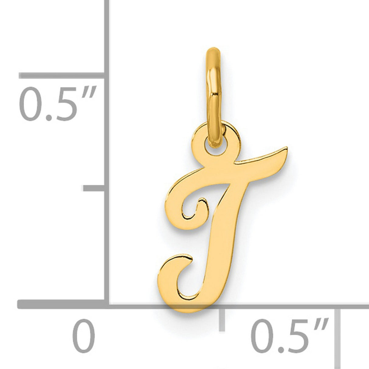 14k Yellow Gold Script J Initial Pendant Charm, Cursive Letter Monogram Jewelry for Women