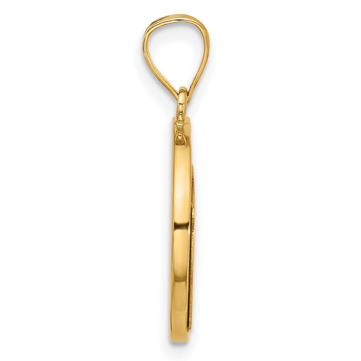 14k Yellow Gold Moon and Stars Pendant, Celestial Cutout Design for Women