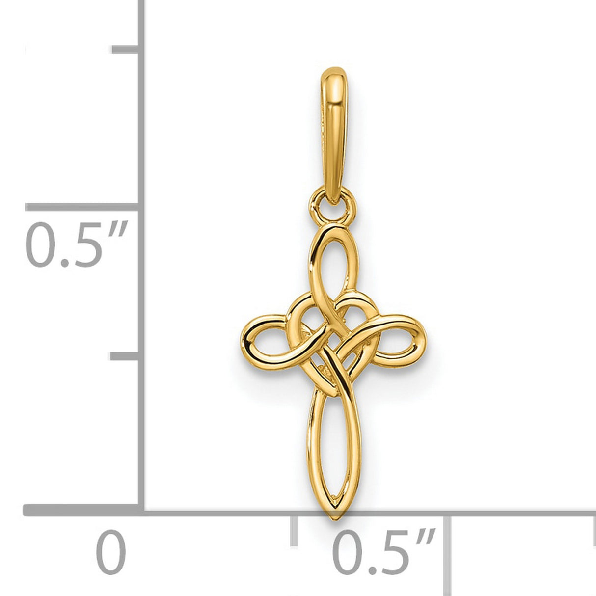 14k Yellow Gold Celtic Cross Pendant with Openwork Knot Design, Christian Symbol Jewelry