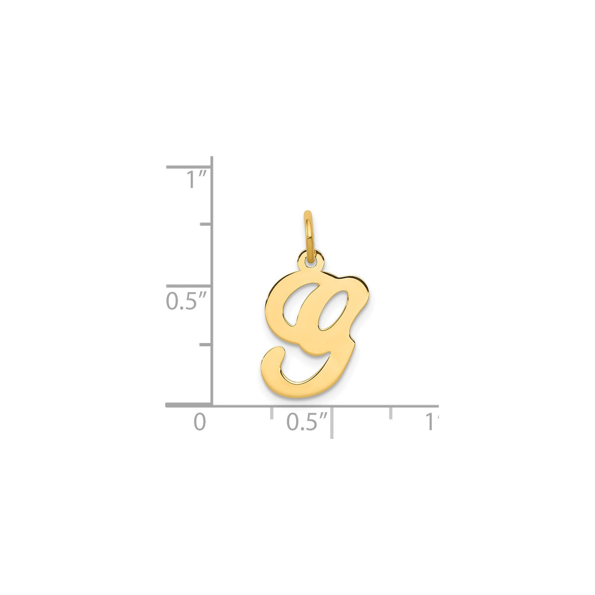 14k Yellow Gold Pendant, Lowercase Script Letter G Initial Charm, Dainty Monogram Jewelry