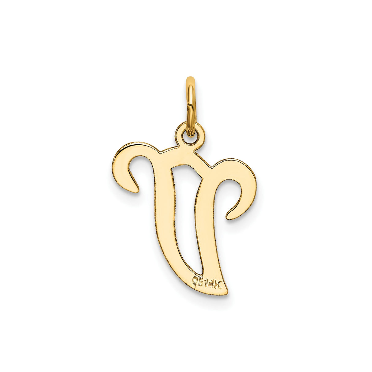 14k Yellow Gold Virgo Zodiac Pendant, Script Design Astrology Charm for Women or Unisex Wear