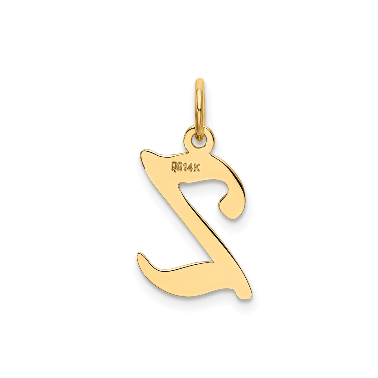 14k Yellow Gold Letter Z Pendant, Script Initial Charm, Dainty Custom Jewelry for Women