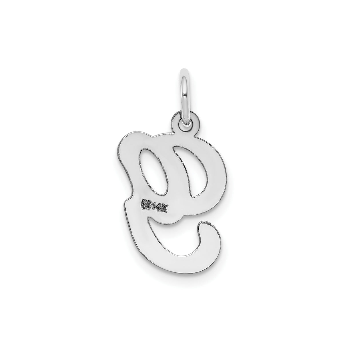 14k White Gold Lowercase G Initial Pendant, Script Letter Charm, Dainty Monogram Jewelry