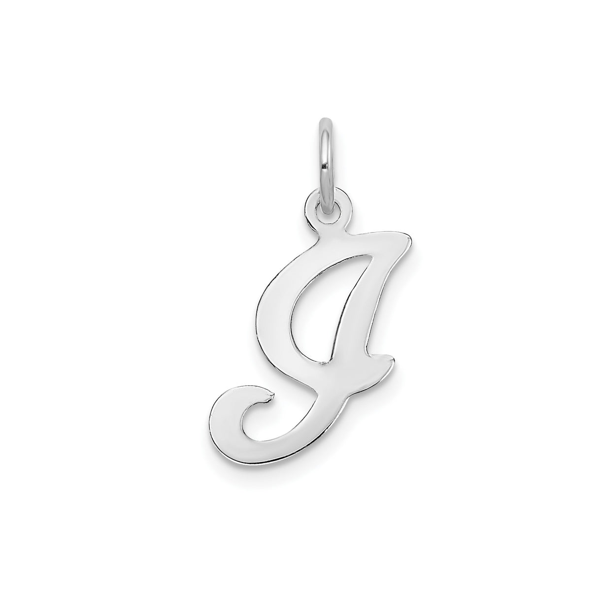 14k White Gold Initial D Pendant, Script Letter Charm, Cursive Monogram Jewelry for Women
