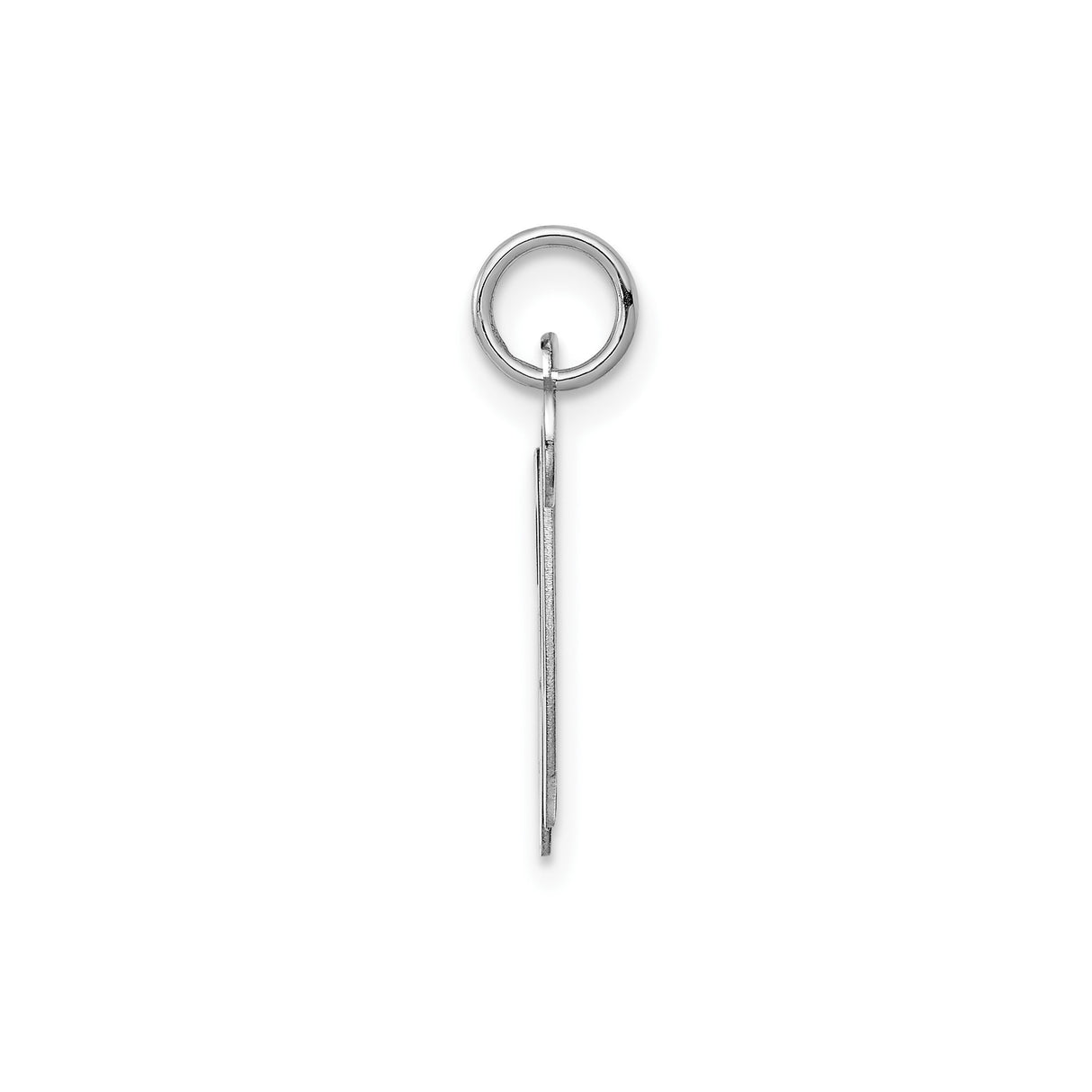 14k White Gold Initial W Pendant, Polished Script Letter Charm in Cursive Style for Women