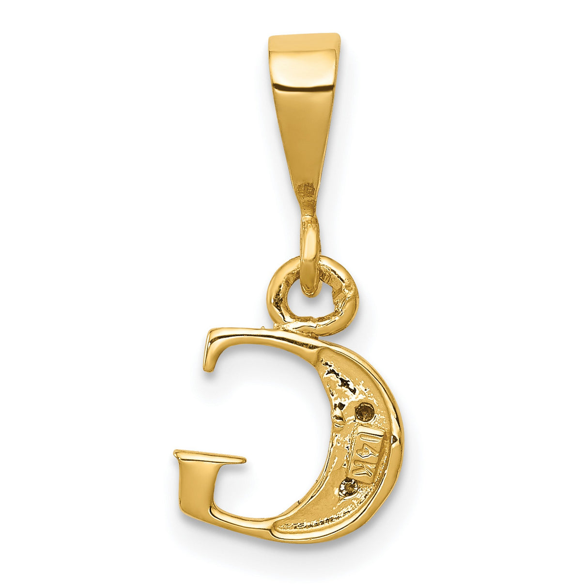 Polished .01ct Diamond Initial G Charm Pendant in Real 14k Multi-Tone Gold