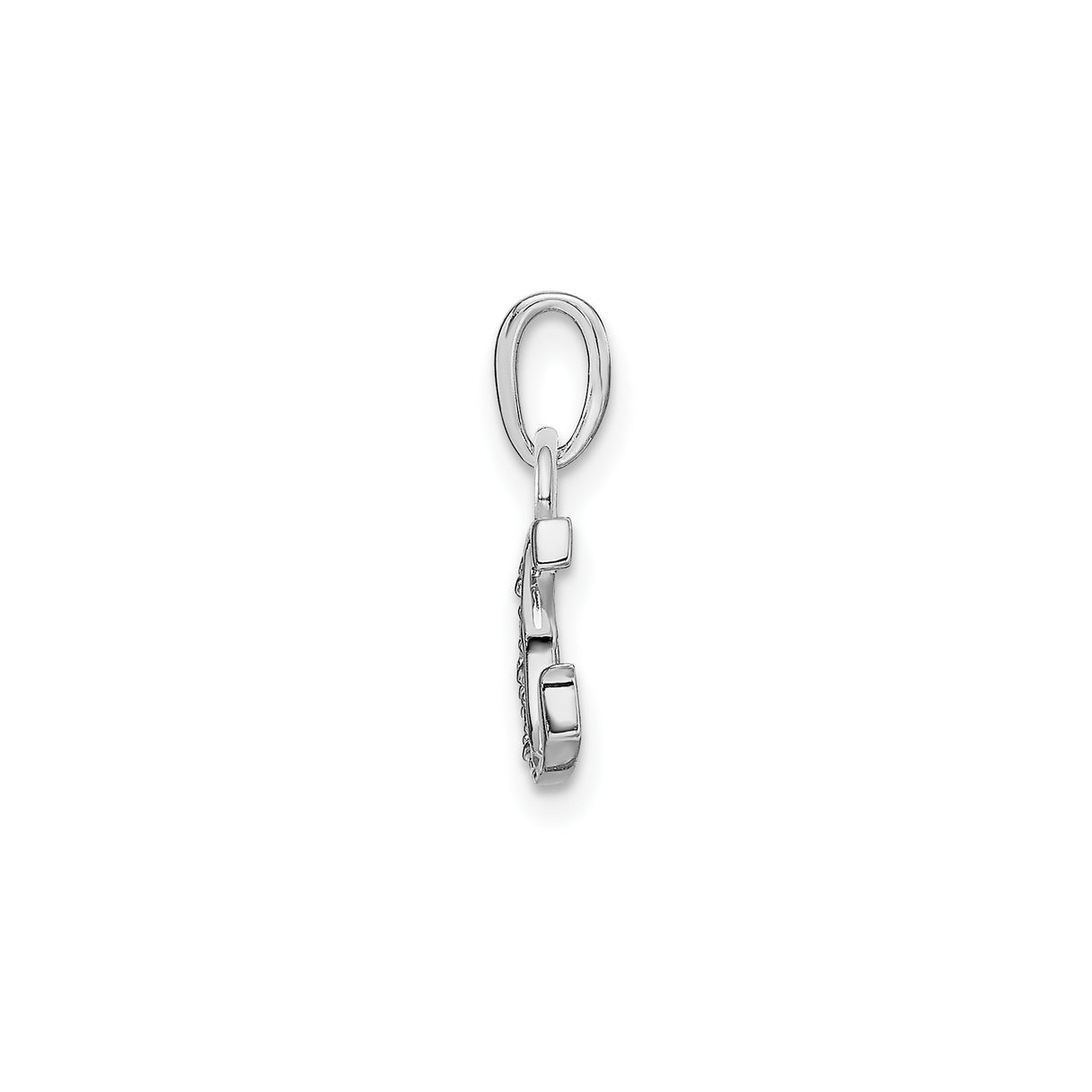 14k White Gold Initial G Pendant with Diamond Accents, Letter Charm Jewelry for Women