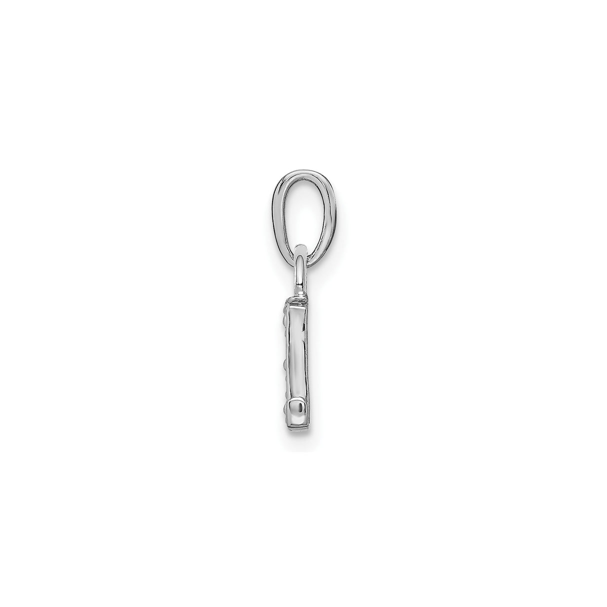 14k White Gold Letter L Pendant with Diamond Accents, Dainty Monogram Necklace for Women