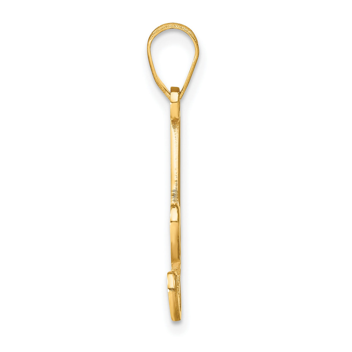 14k Yellow Gold Letter A Pendant with Diamond Accent, Script Initial Charm for Women