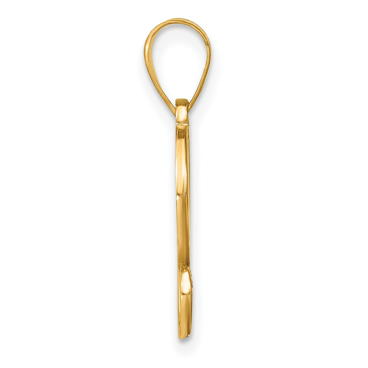 14k Yellow Gold G Initial Pendant with Diamond Accent, Script Letter Charm for Women