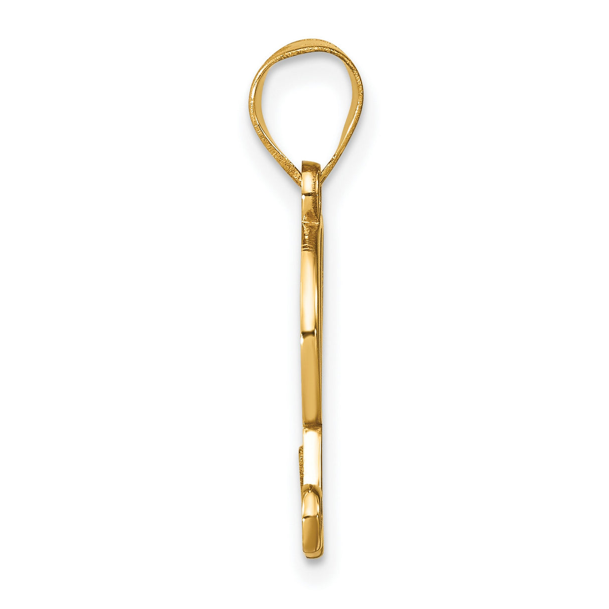 14k Yellow Gold Initial Pendant with Script Letter L and Diamond Accent