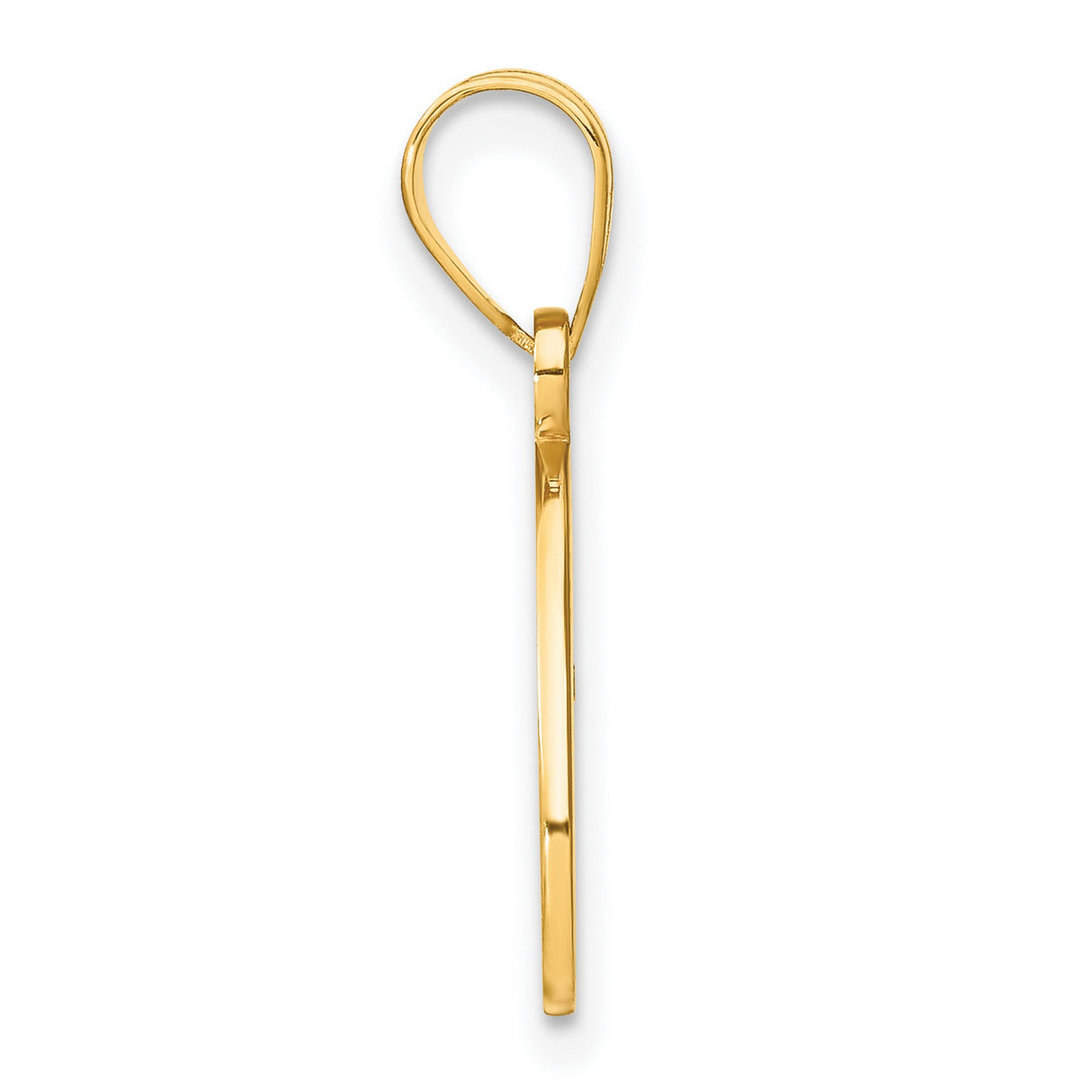 14k Yellow Gold Script Letter O Pendant with Diamond Accent, Dainty Initial Charm for Women