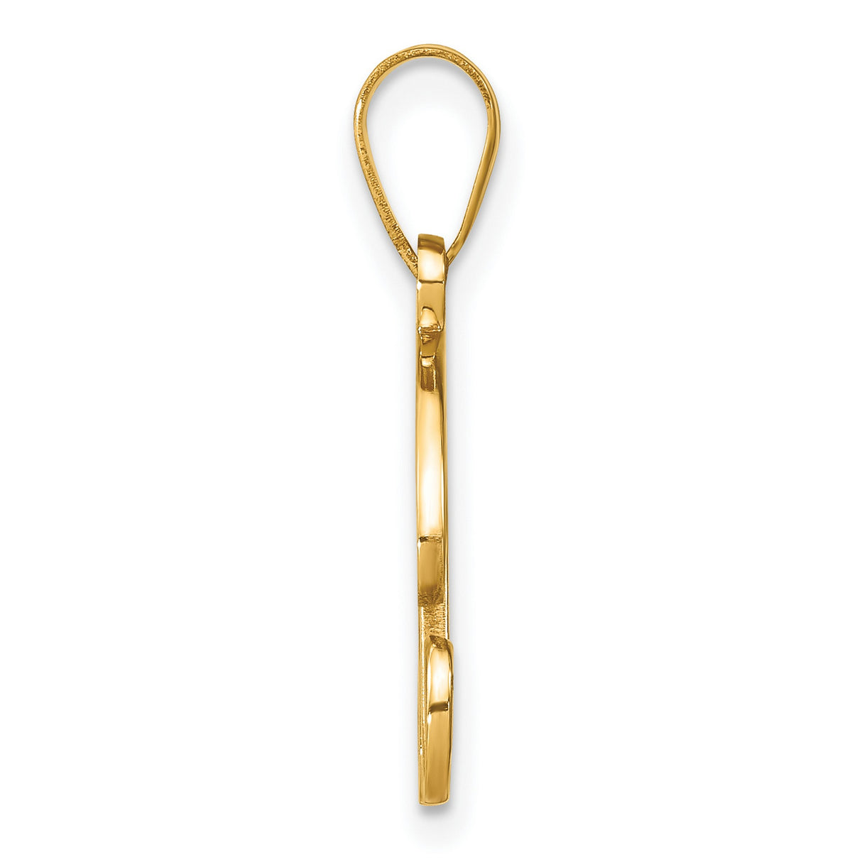 14k Yellow Gold R Initial Pendant with Diamond Accent, Script Letter Charm for Women