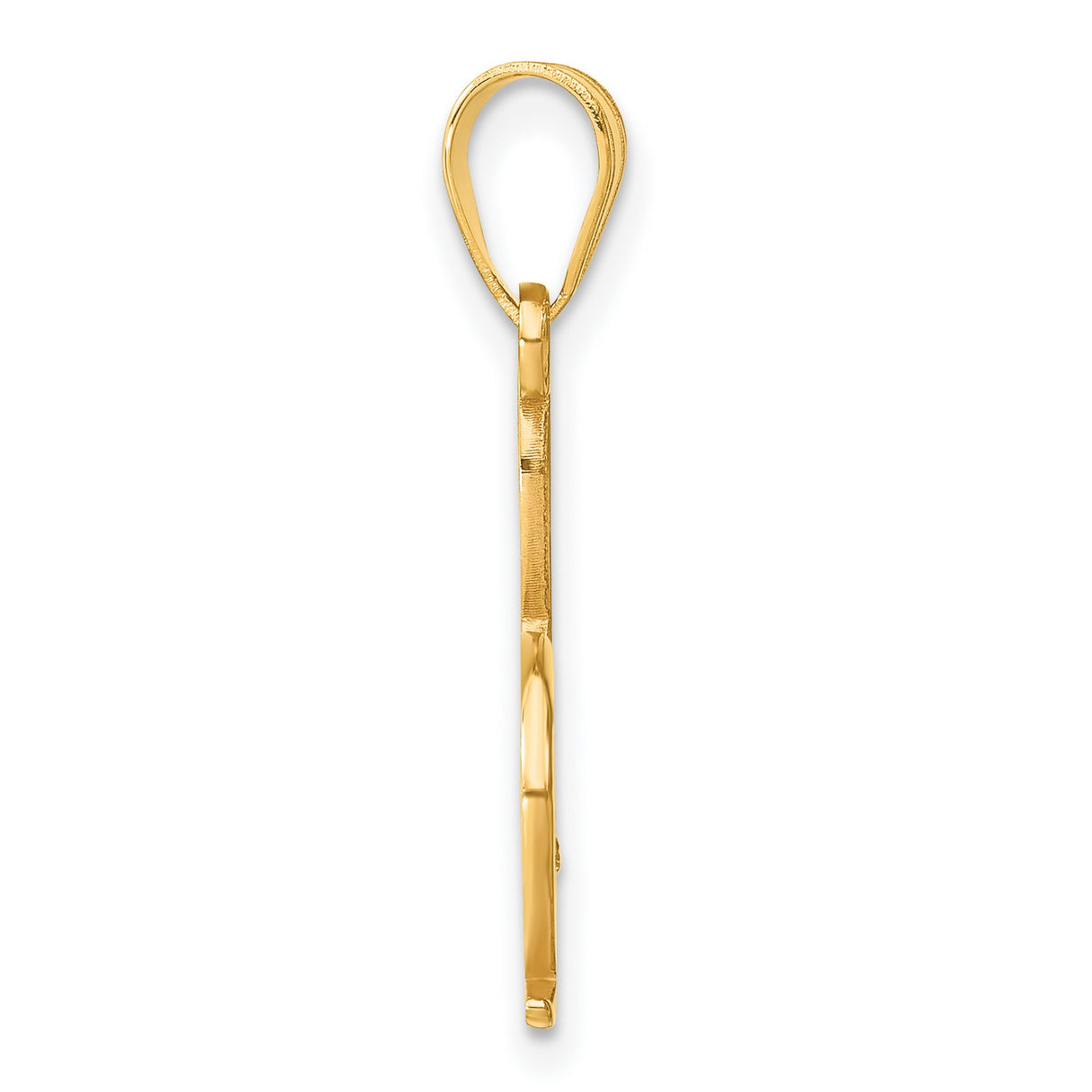 14k Yellow Gold Initial D Pendant with Diamond Accent, Script Monogram Charm for Women