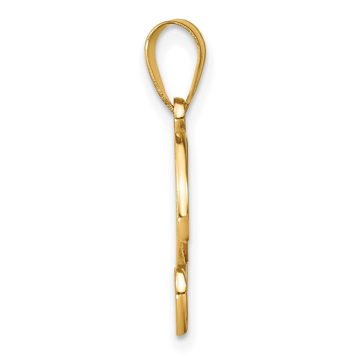 14k Yellow Gold Initial Y Pendant with Diamond Accent, Script Letter Charm for Women