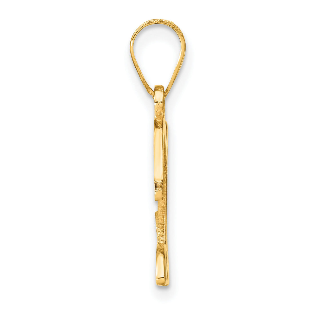 14k Yellow Gold Letter L Pendant with Diamond Accent, Script Initial Charm for Women