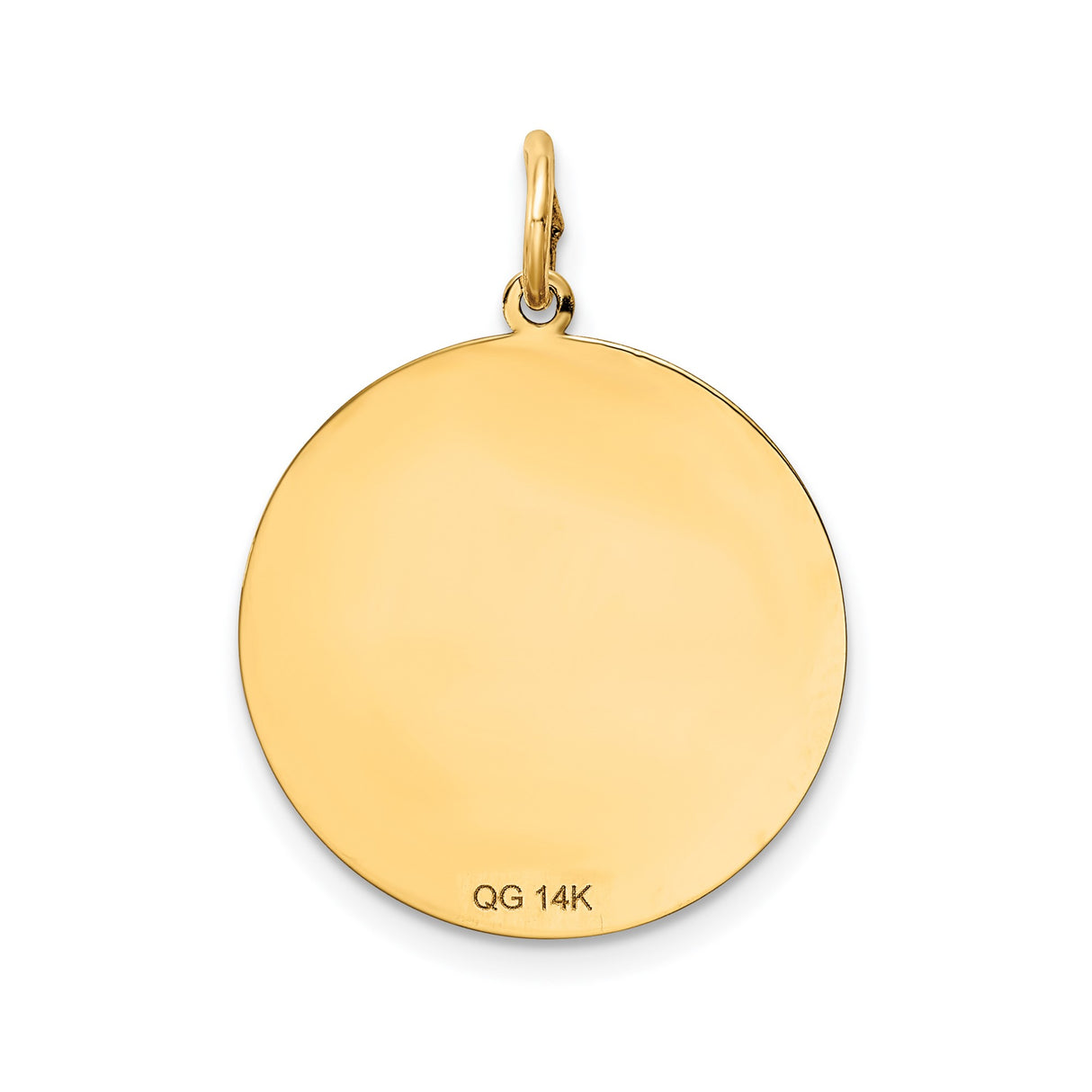 14k Yellow Gold Smiley Face Pendant, Minimalist Happy Face Disc Charm, Unisex Jewelry