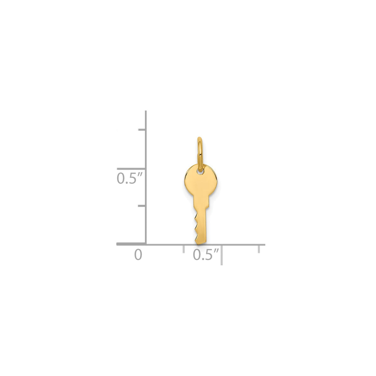 14k Yellow Gold Key Pendant, Minimalist Symbolic Charm for Women or Unisex Wear