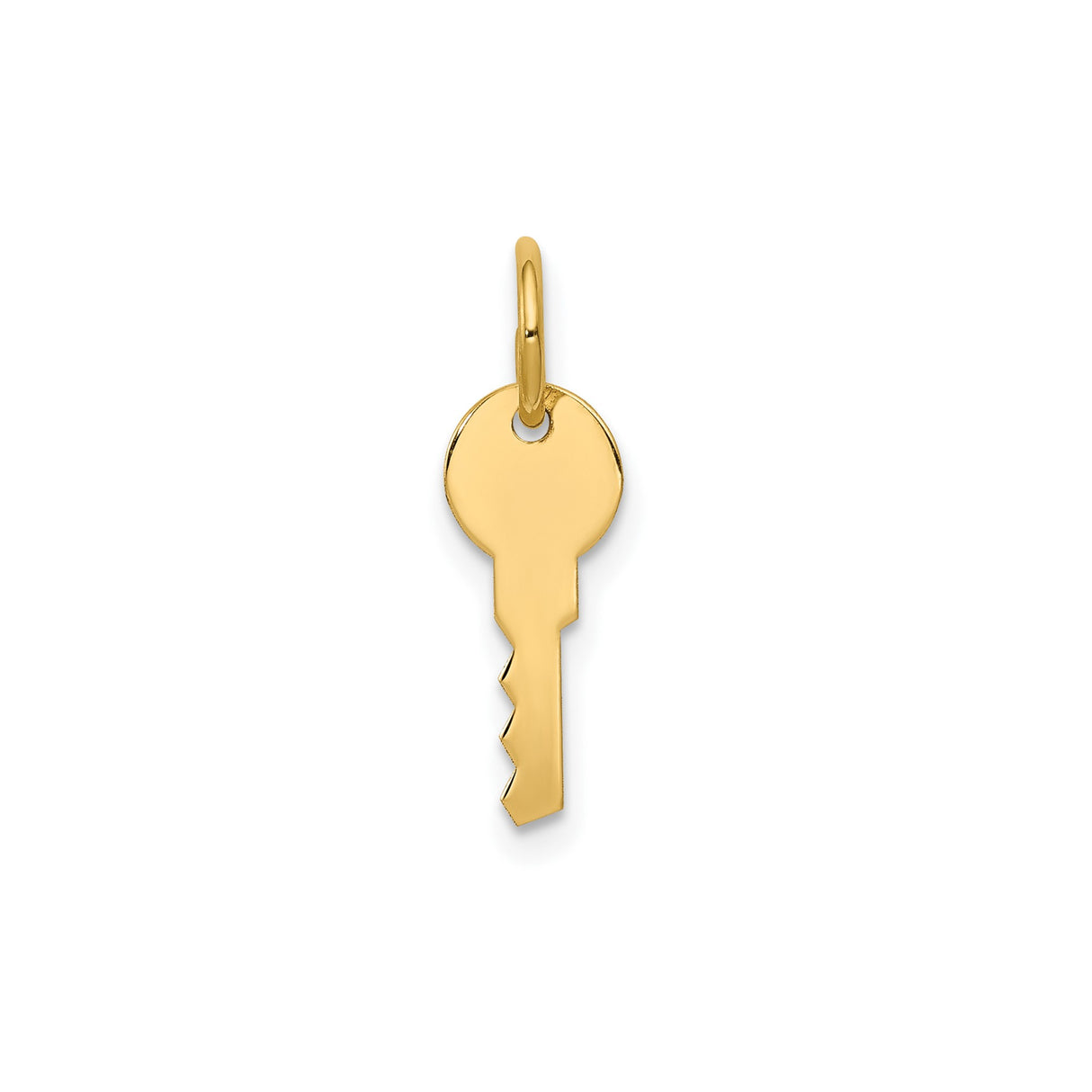 14k Yellow Gold Key Pendant, Minimalist Symbolic Charm for Women or Unisex Wear