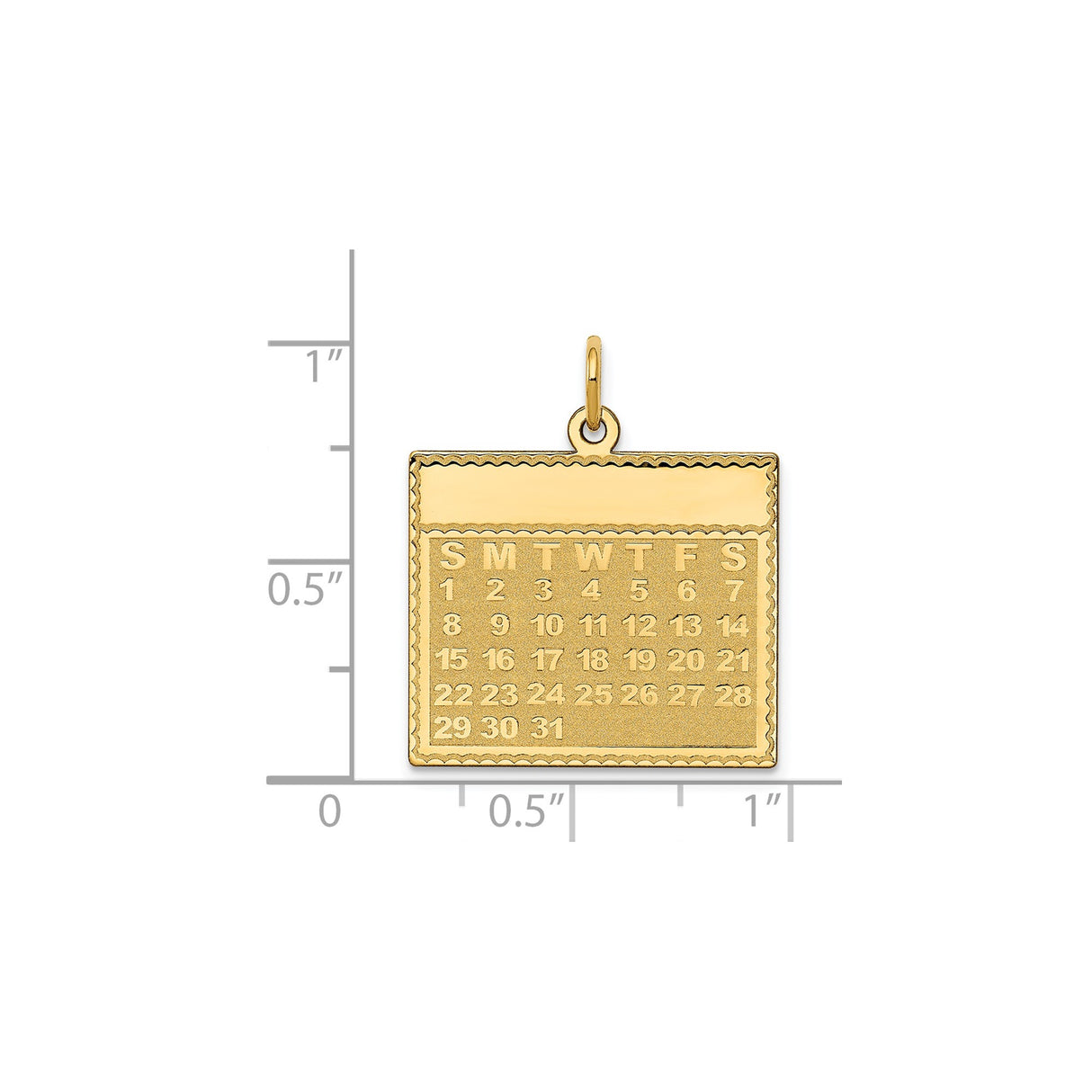 14k Yellow Gold Calendar Pendant Charm, Sentimental Date Jewelry for Women or Unisex Wear
