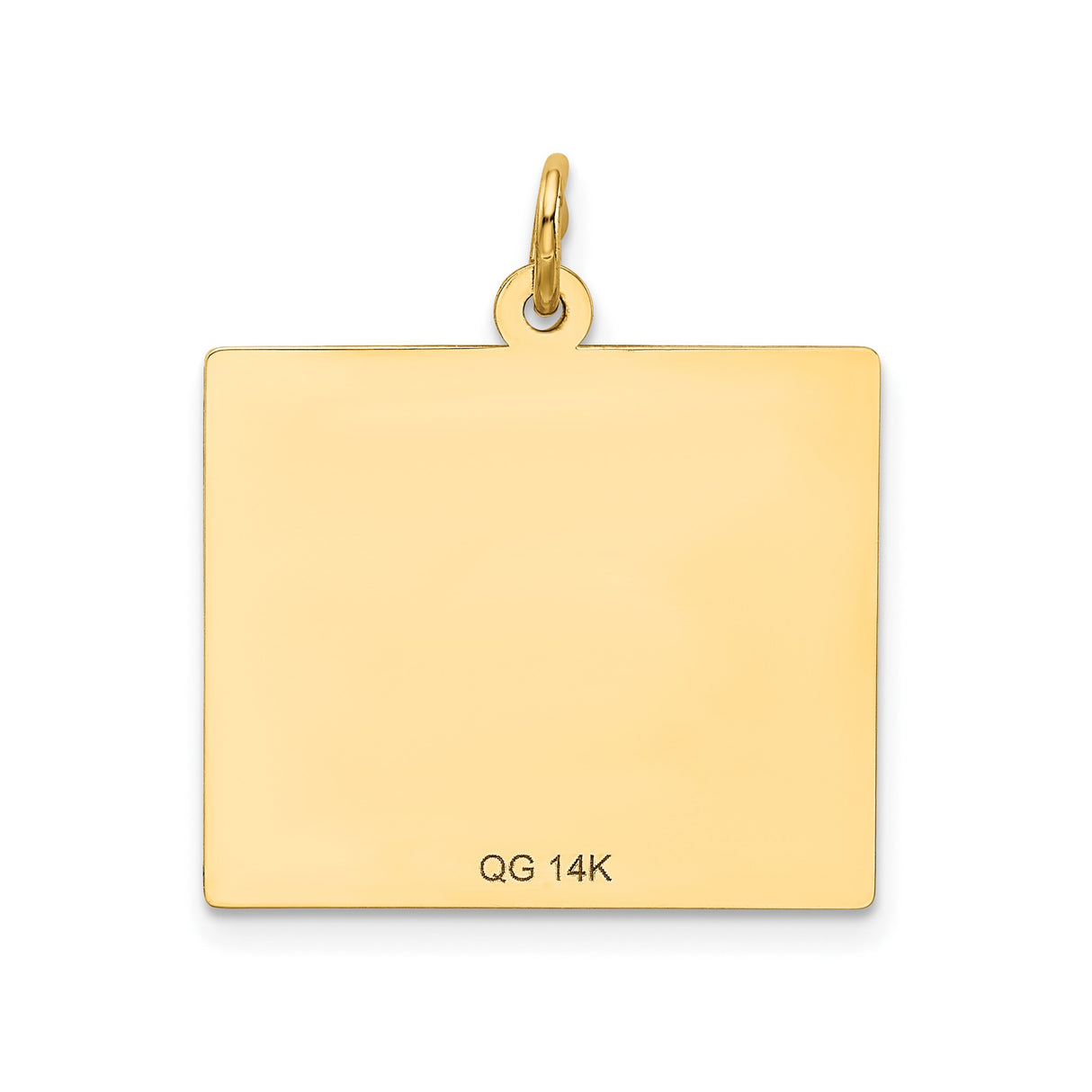 14k Yellow Gold Calendar Pendant, Month Layout Charm with Days and Numbers